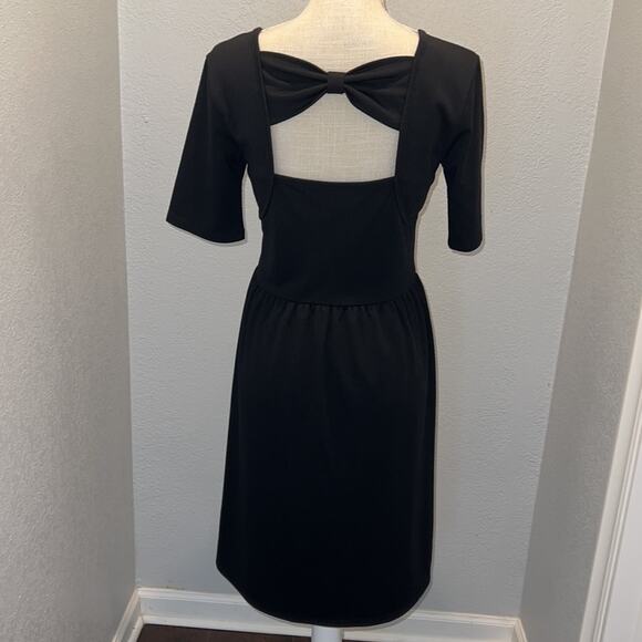 Garnet Hill Black Knee length dress with Back Bow Detail - Size S - Picture 4 of 9
